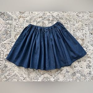 Lands End Skirt Gathered Pleated Denim
Chambray Mini Midi Blue Medium Jean 10-12